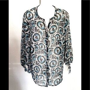 JM COLLECTION woman’s print sheet blouse size 16